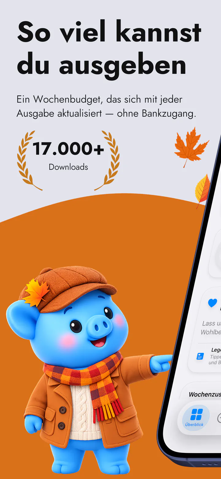 Die Übersicht der App mit dem Betrag, der diese Woche noch zur Verfügung steht